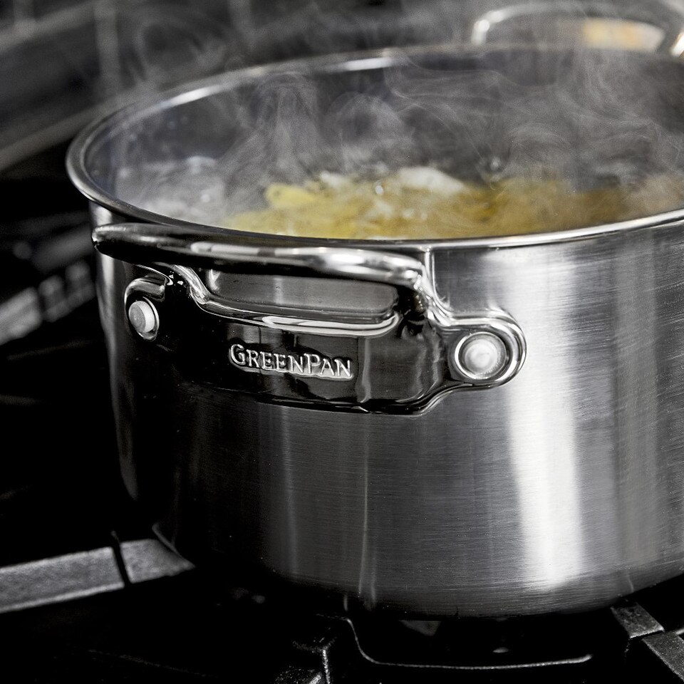 GreenPan™ Premiere Stainless Steel Ceramic NonStick 11Piece Cookware Set Williams Sonoma